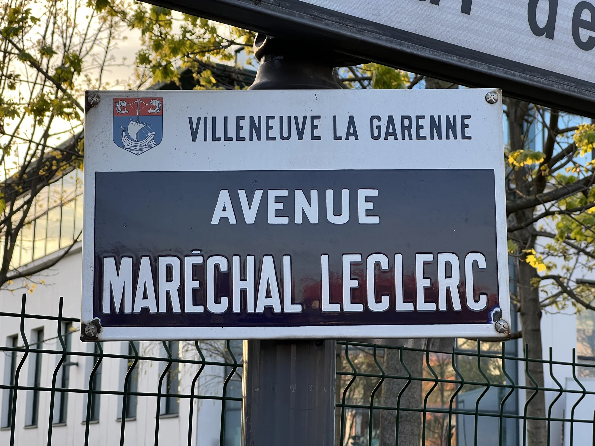 Villeneuve La Garenne 1 Plaque Avenue Marechal Leclerc Villeneuve La Garenne 92390